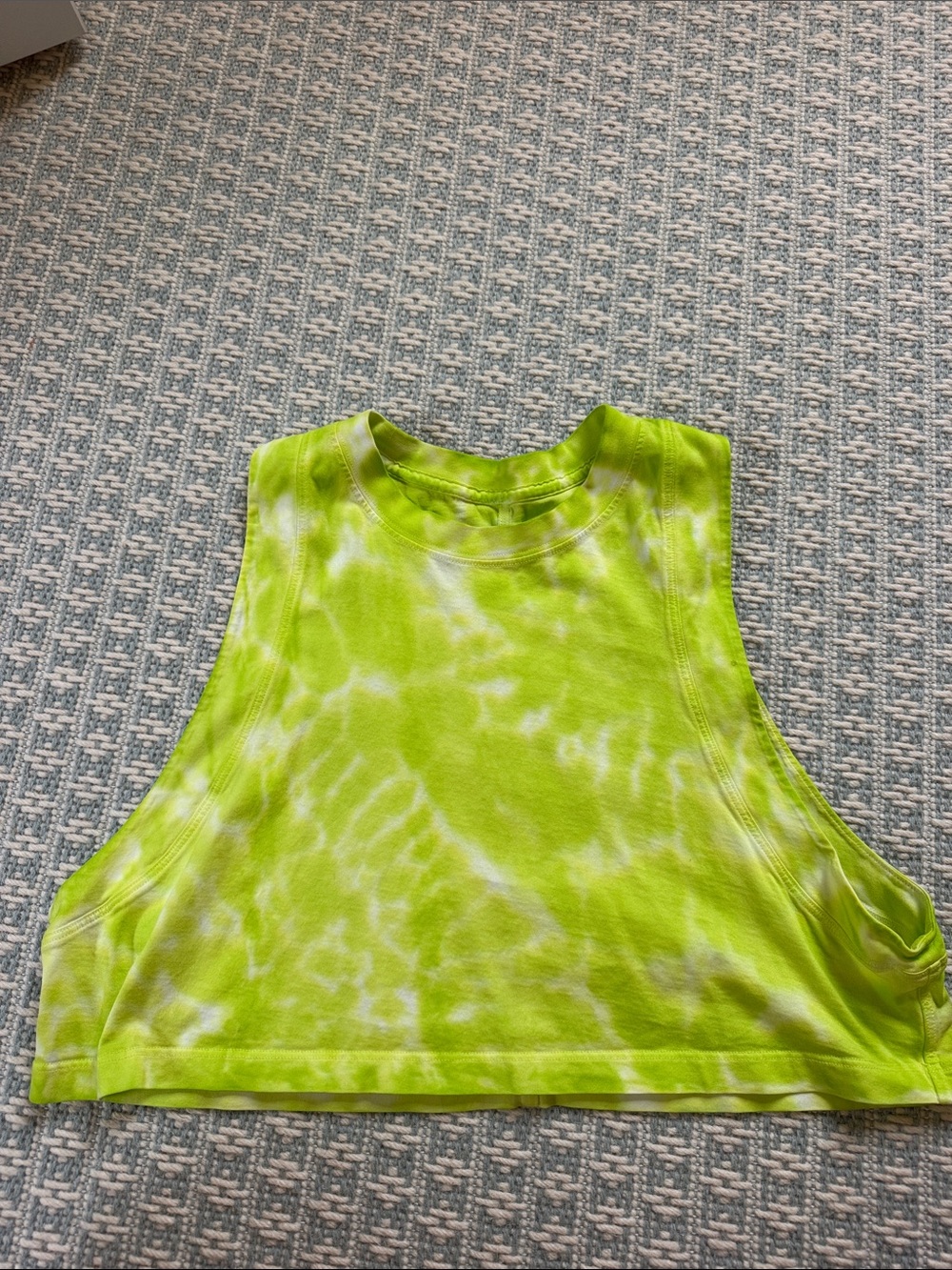 lululemon athletica Neon Lime Tie-Dye Crop Tank